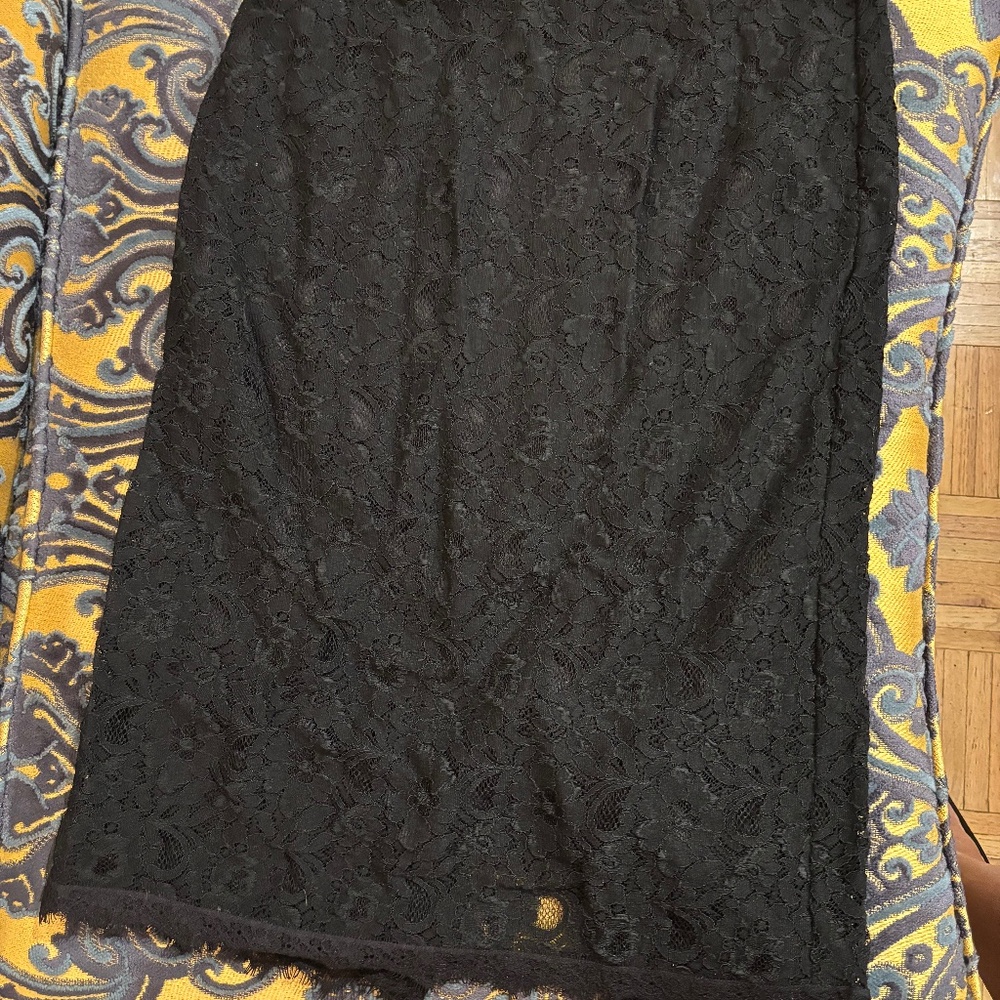 Black lace pencil skirt